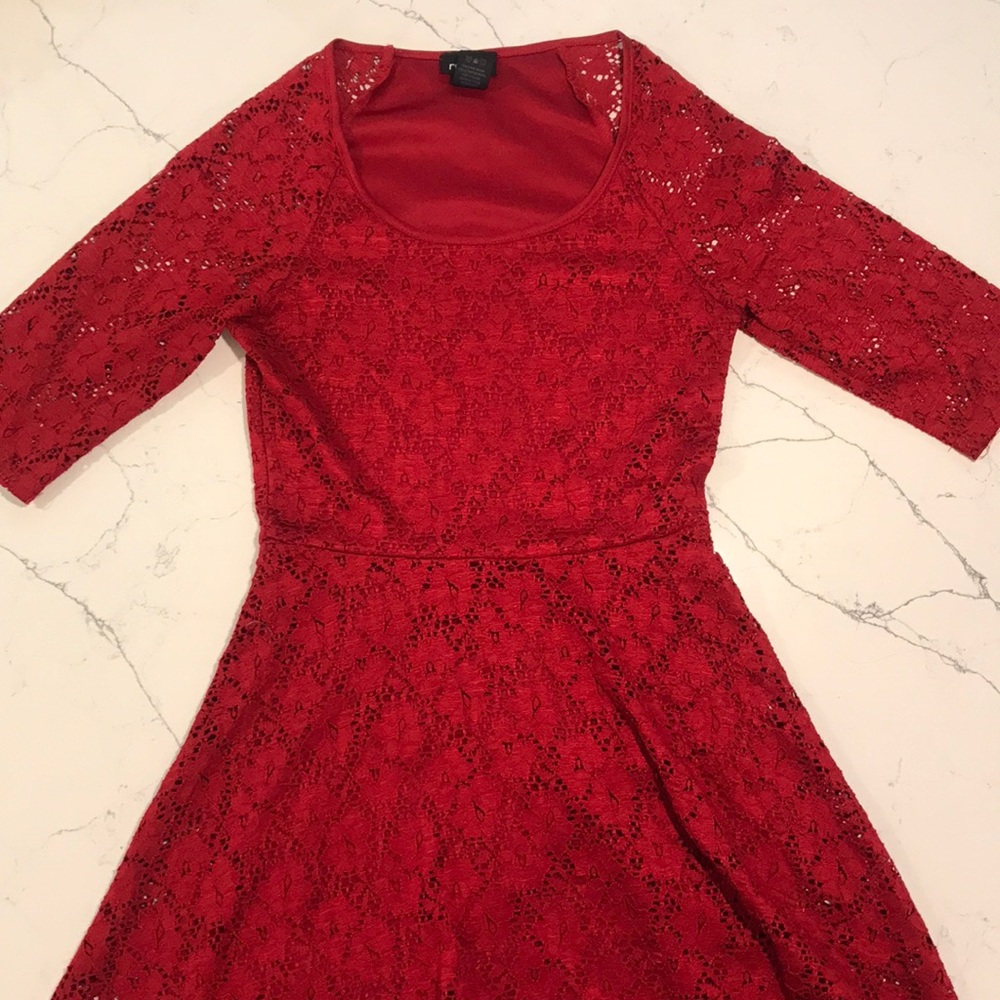 Red lace dress